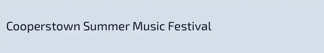 Cooperstown Summer Music Festival